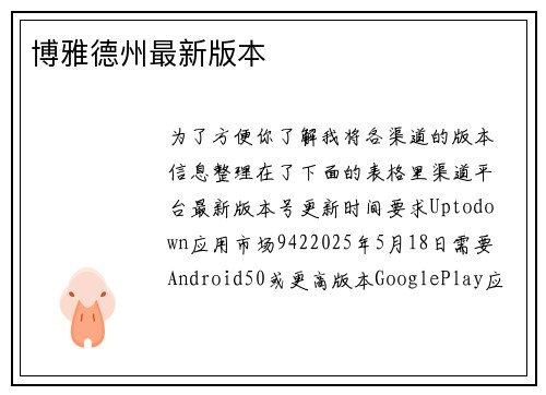 博雅德州最新版本